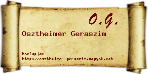 Osztheimer Geraszim névjegykártya